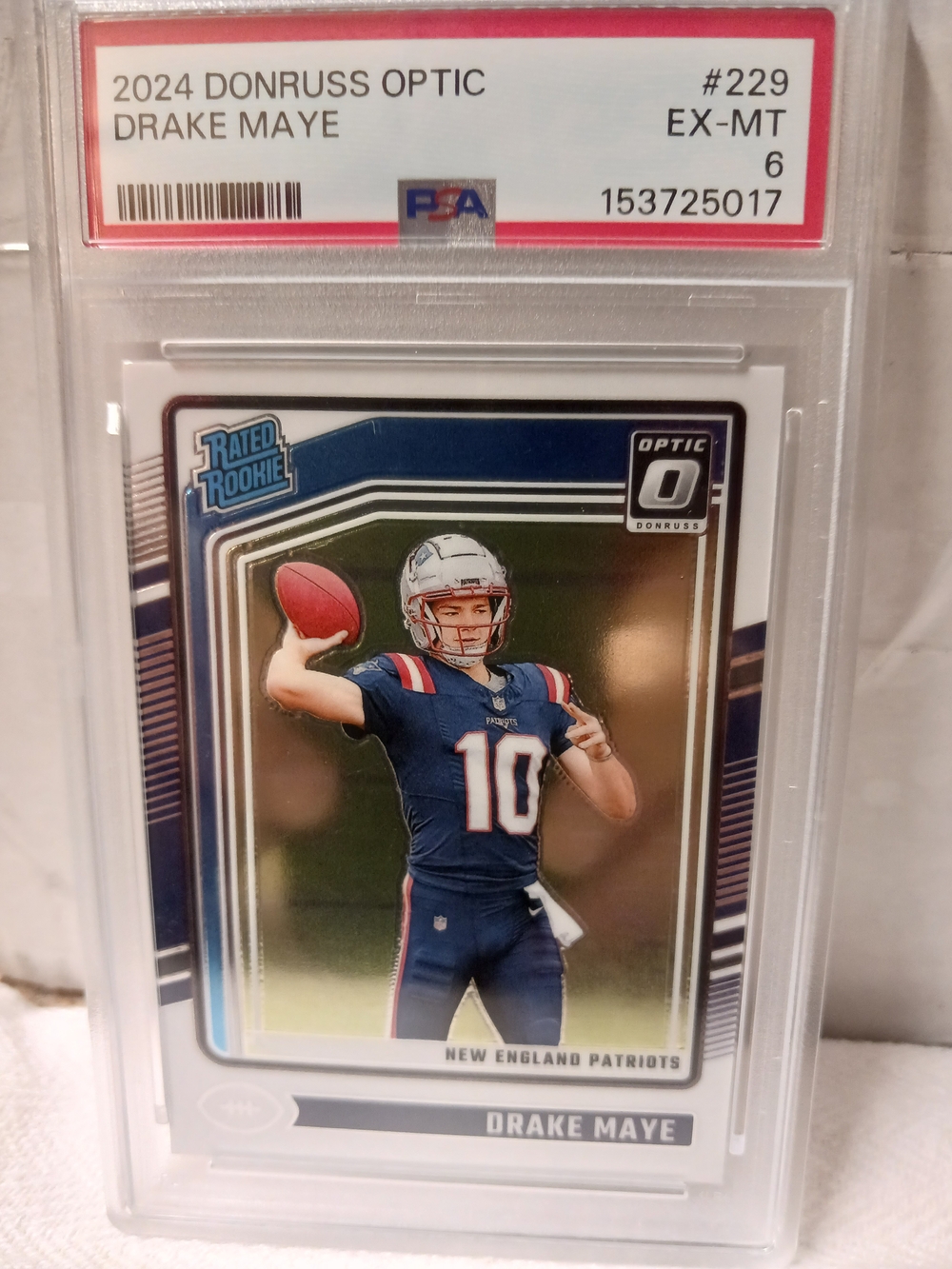 2024 Donruss Optic Drake Maye Rookie Card PSA Graded 6